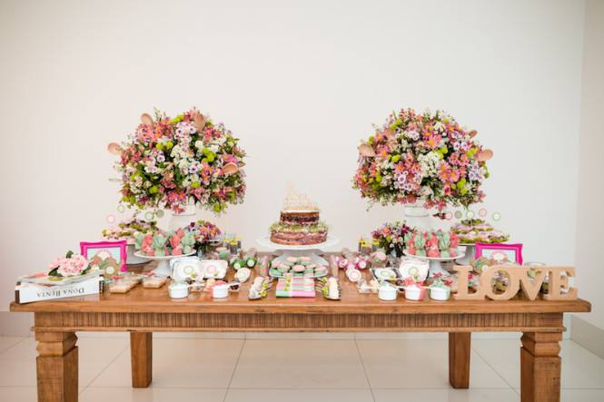 decoração chá de panela mesa principal