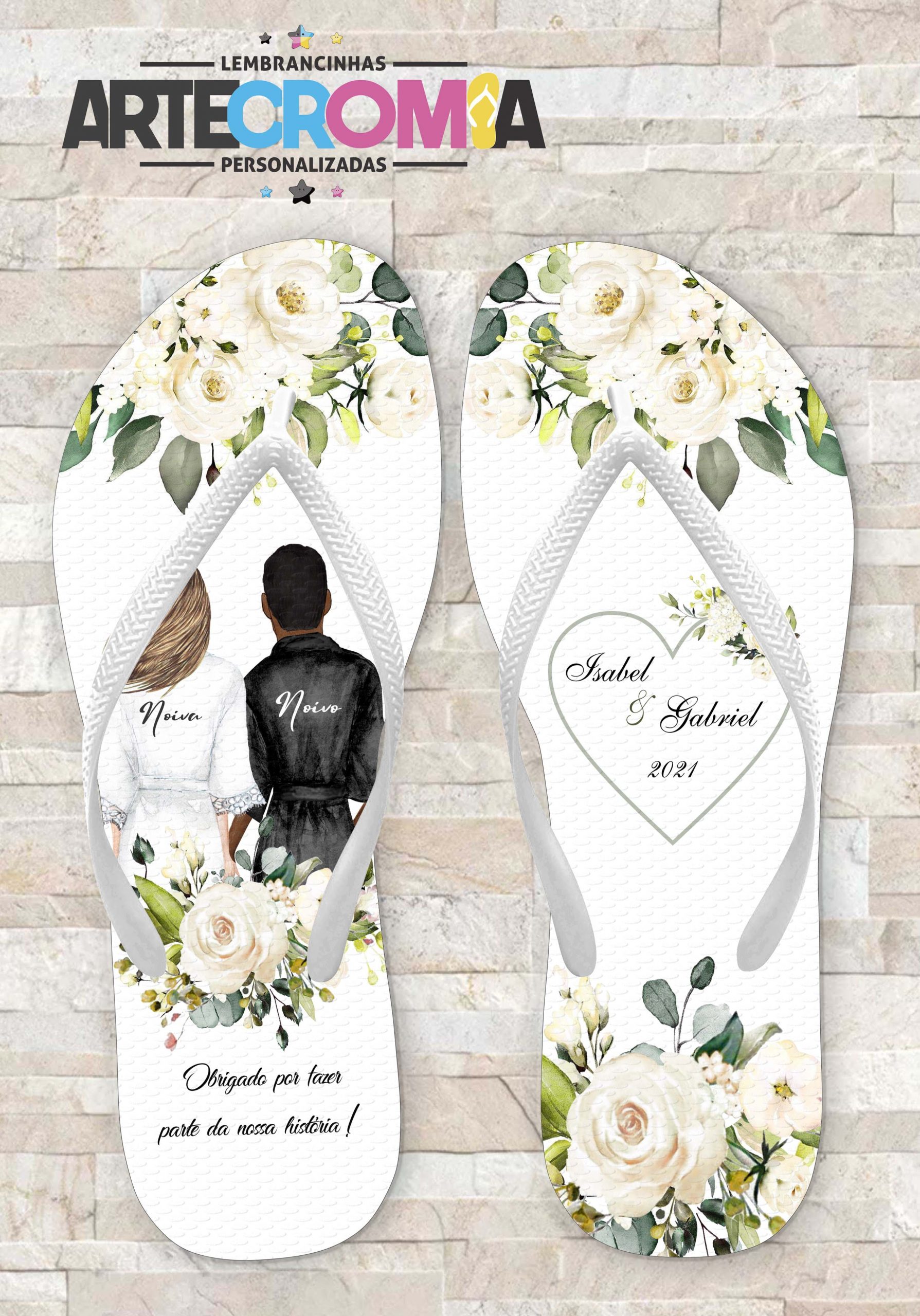 chinelo noiva branco