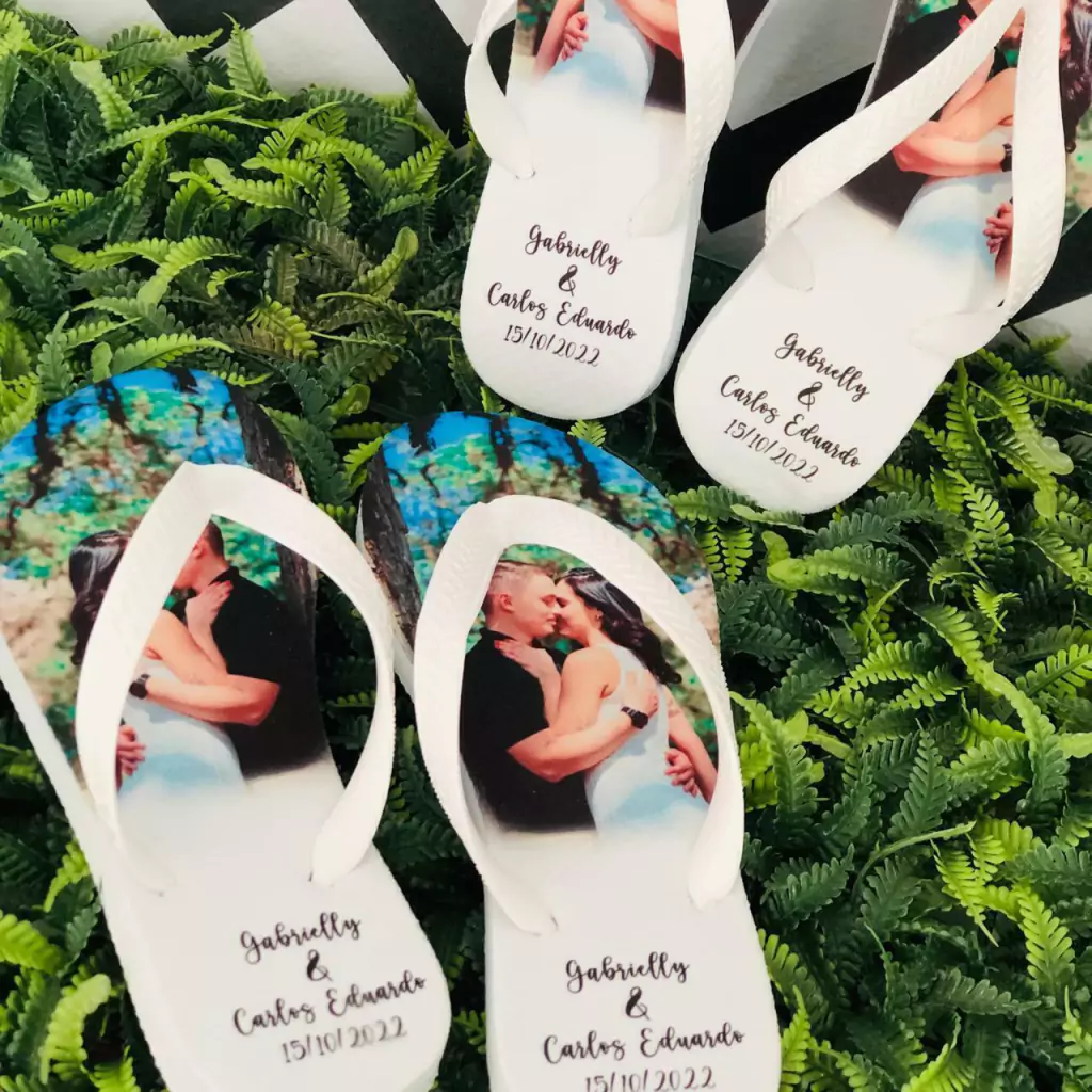 chinelo personalizado barato casamento