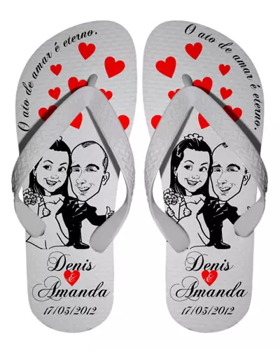 chinelo com nome dos noivos casamento