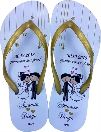 chinelo personalizado barato casamento