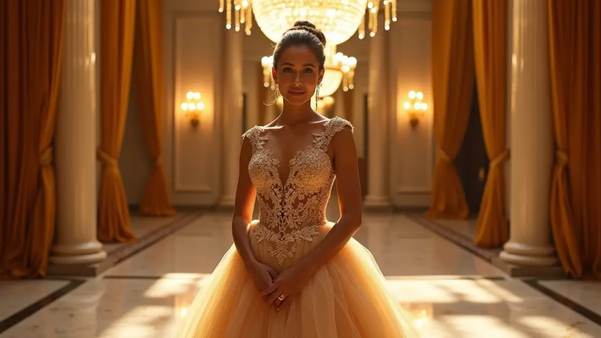 como estilizar vestido noiva dourado com capa