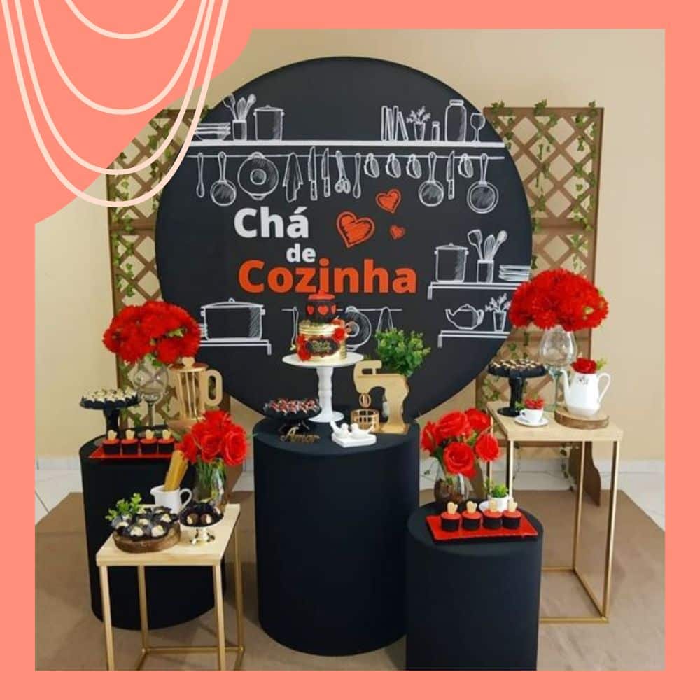 decoração para chá de cozinha simples e criativa