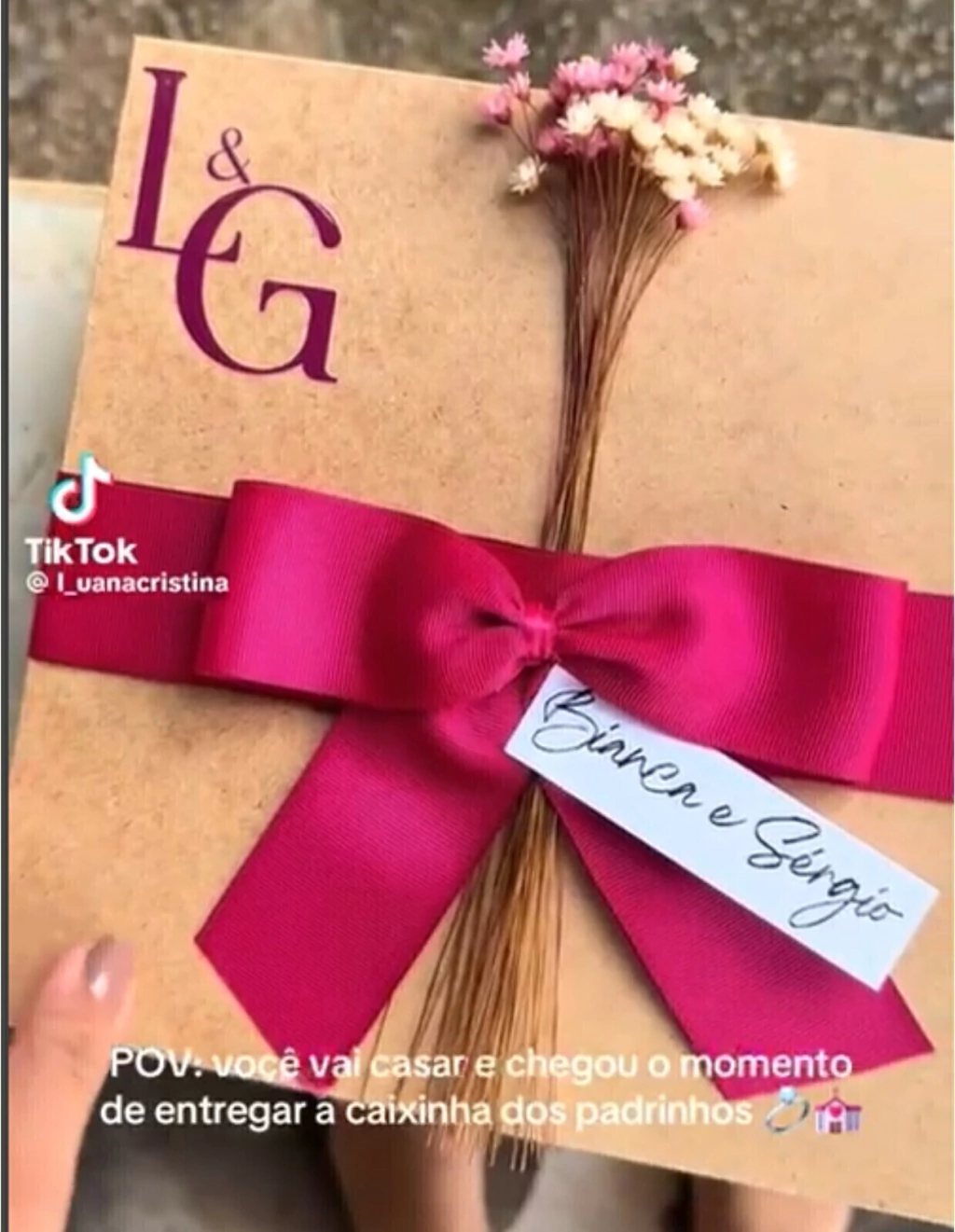 Caixa convite padrinhos rústica