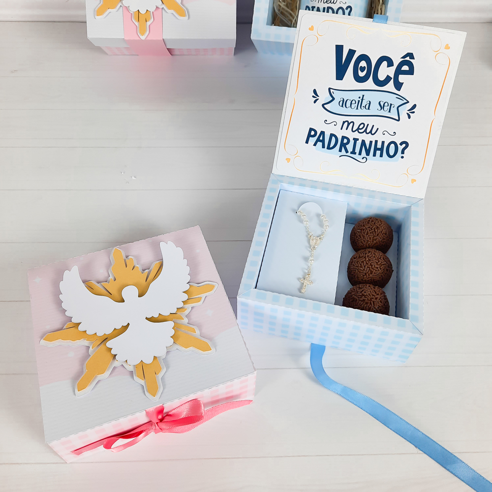 Caixa convite padrinhos MDF cru