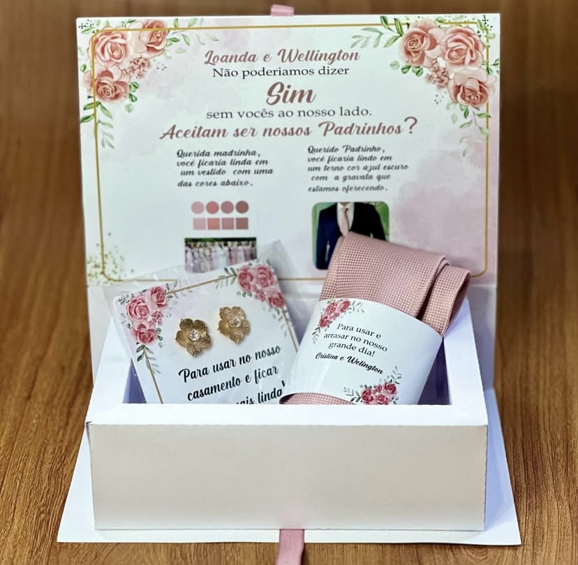 convite caixinha padrinhos