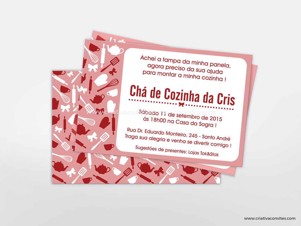 convite cha de casa nova