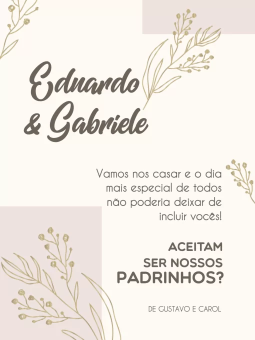 convite de casamento padrinho