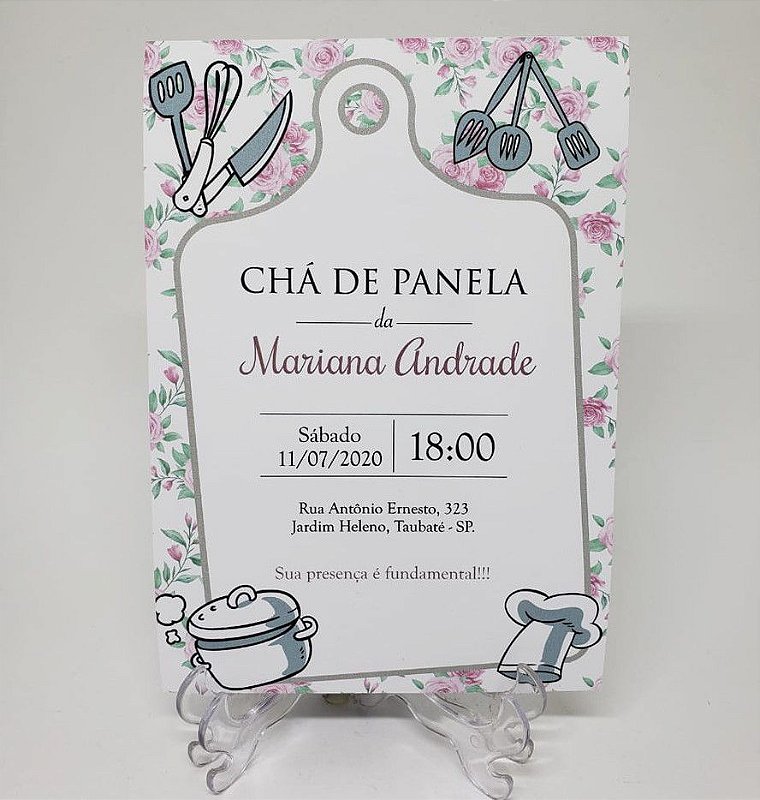 convite para cha de panela