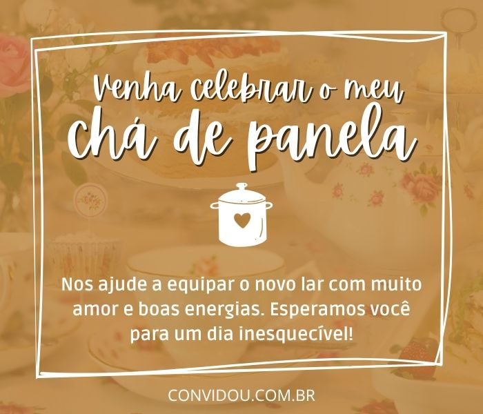 convite para cha de panela