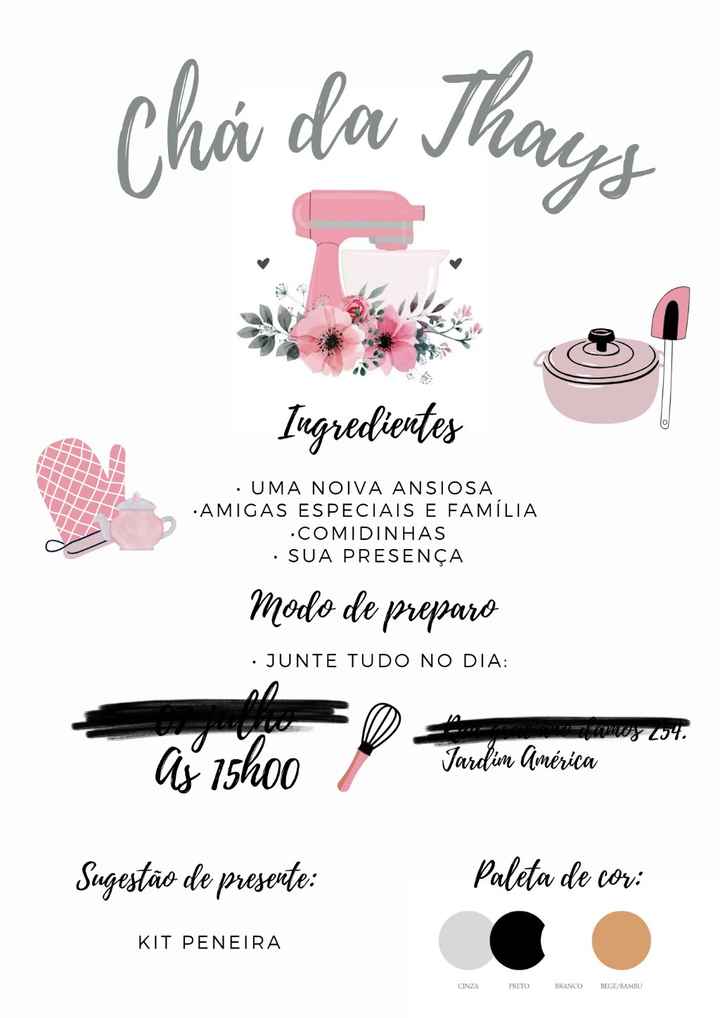 convite para cha de panela