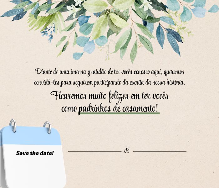convite para padrinhos