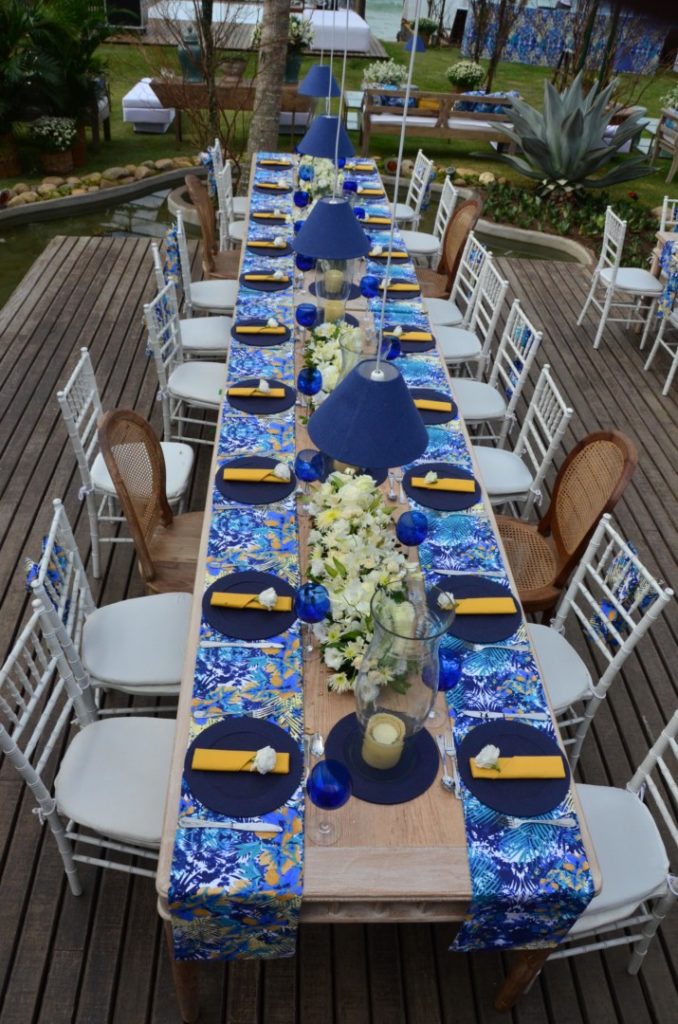 decoração azul de casamento