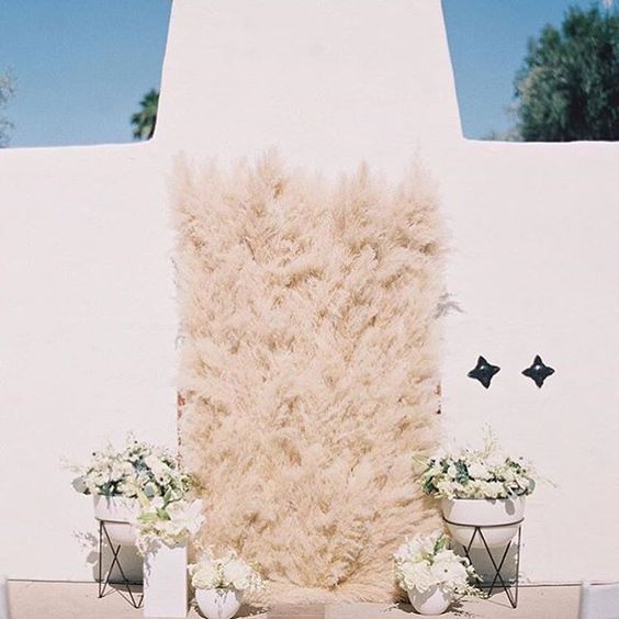 decoracao com capim dos pampas