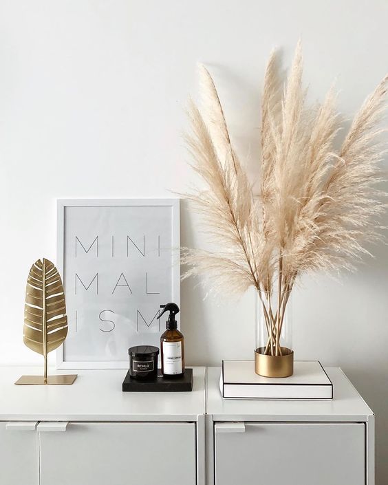 decoracao com capim dos pampas