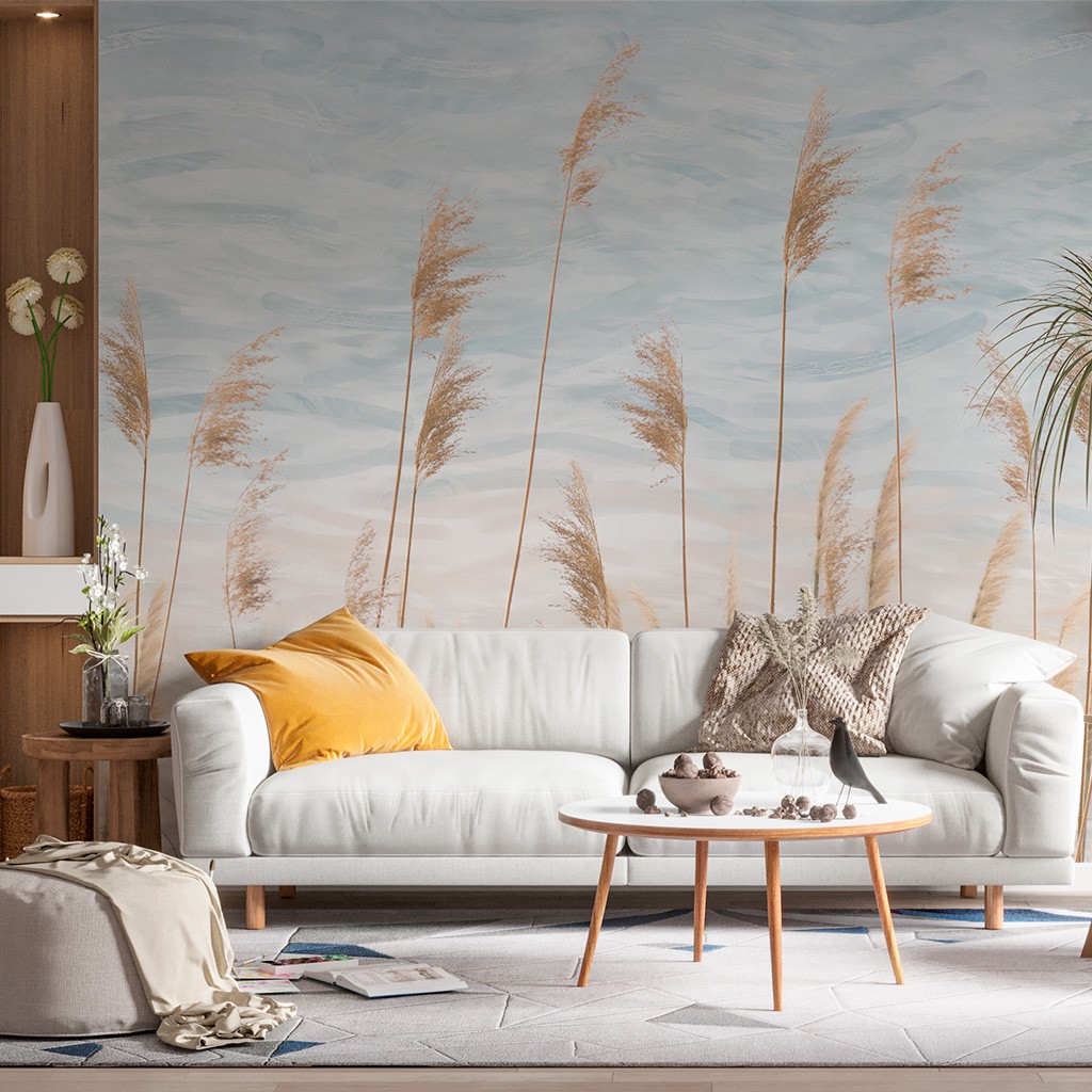 decoracao com capim dos pampas