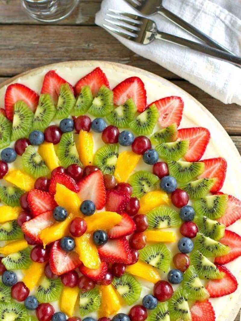 decoração com frutas e flores