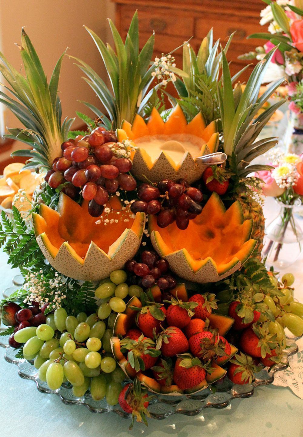 como decorar mesa com frutas