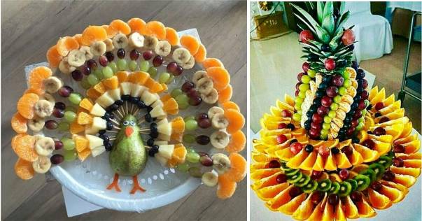 decoração de mesa de café da manhã com frutas