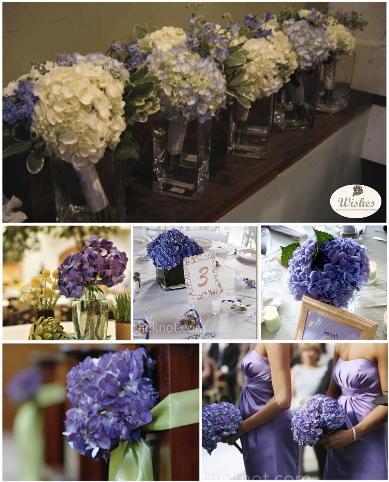 decoracao com hortensias minimalista