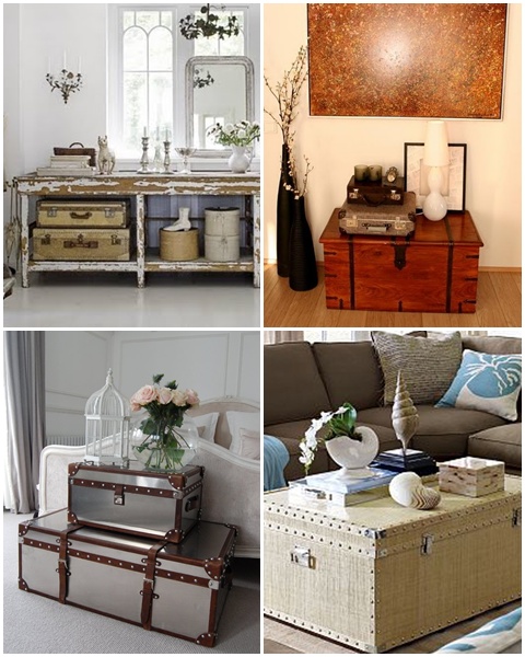 decoracao com malas antigas