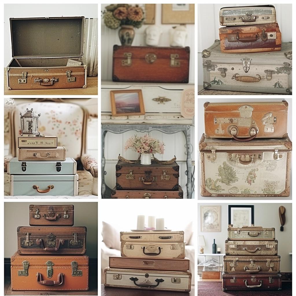 decoracao com malas antigas