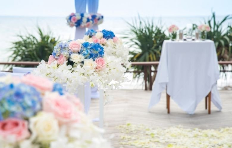 decoracao de casamento azul