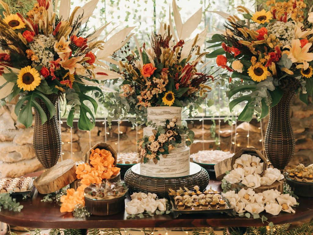 decoracao de casamento com girassois