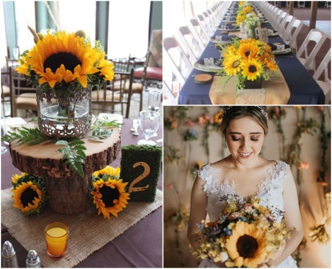 decoracao de casamento com girassois