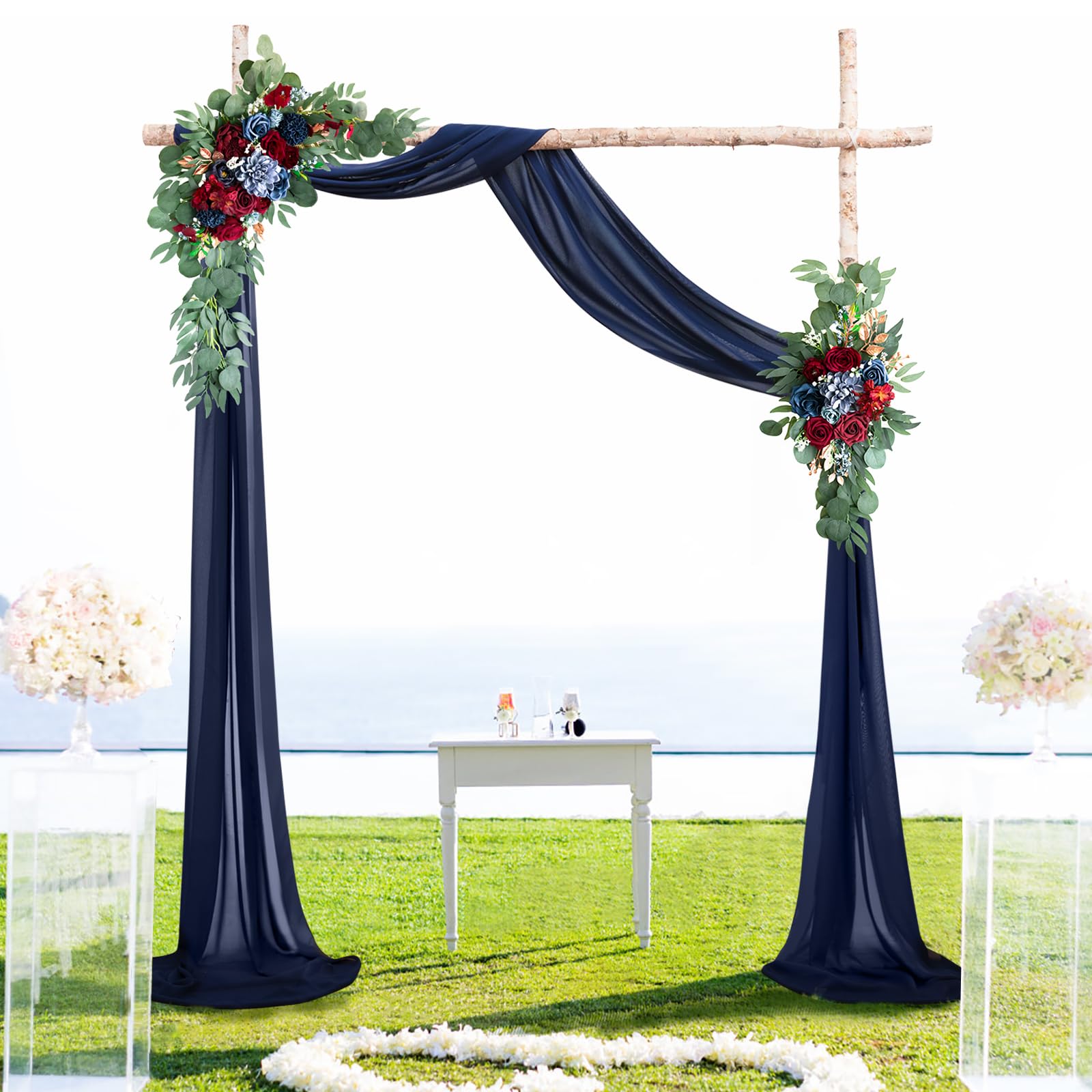 toalhas de mesa azul casamento