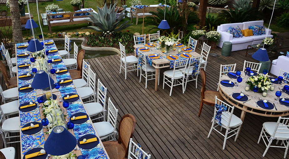decoração de casamento azul claro