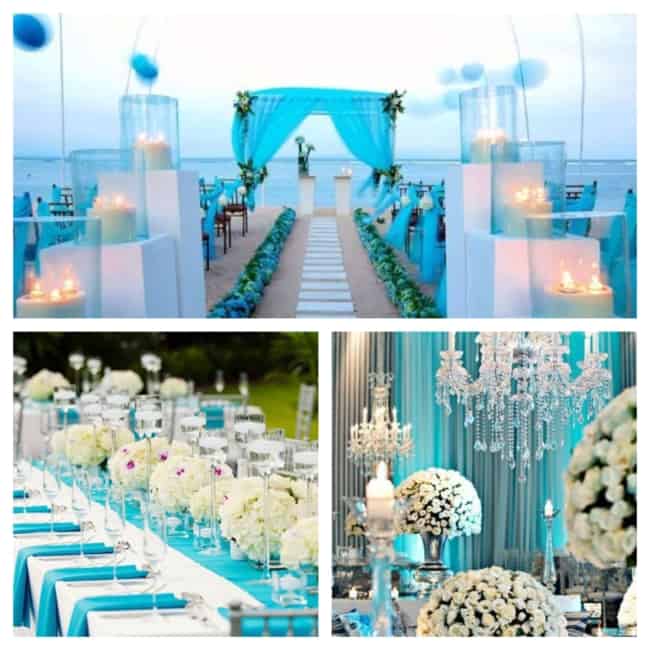 decoração de casamento azul tiffany
