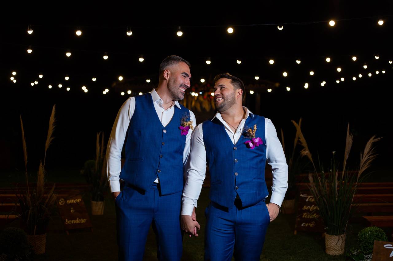 decoração de casamento azul marinho