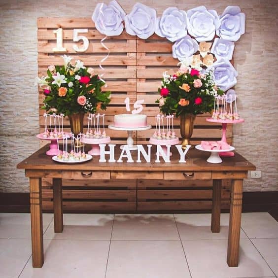 decoração 15 anos azul e prata