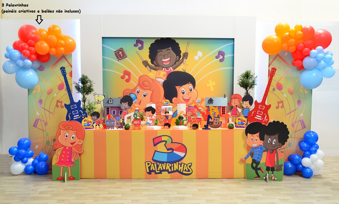 decoracao de festa 3 palavrinhas