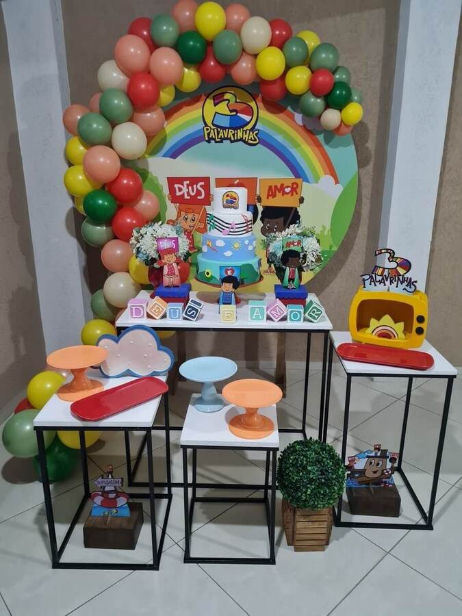 quanto custa decoracao festa 3 palavrinhas