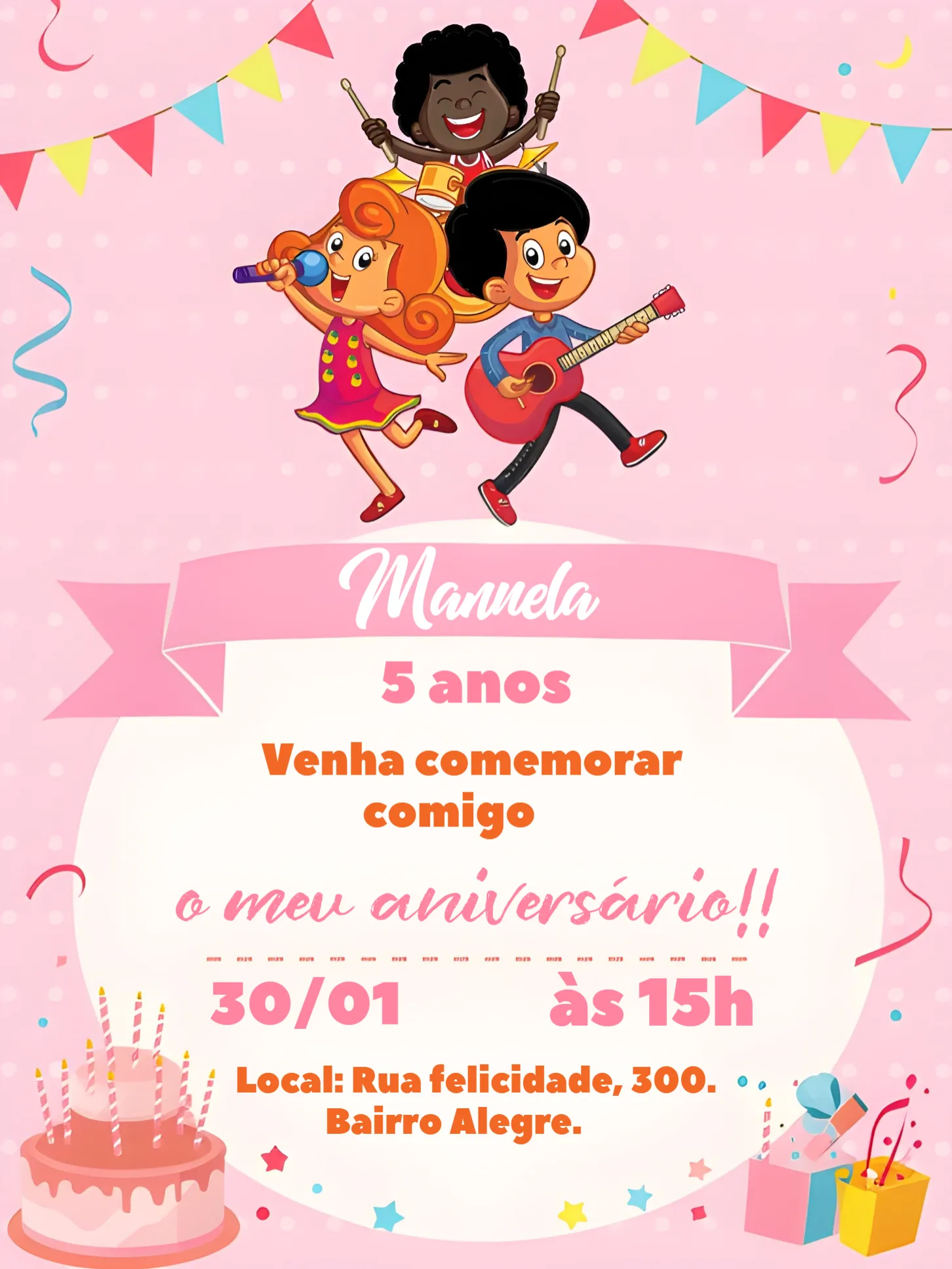 decoração 3 palavrinhas rosa e lilás