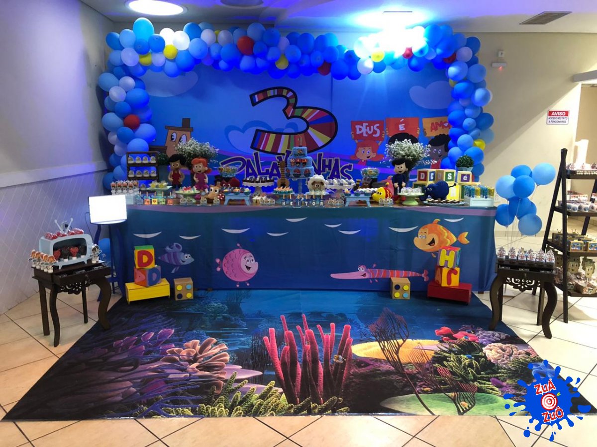 decoração de festa 3 palavrinhas simples