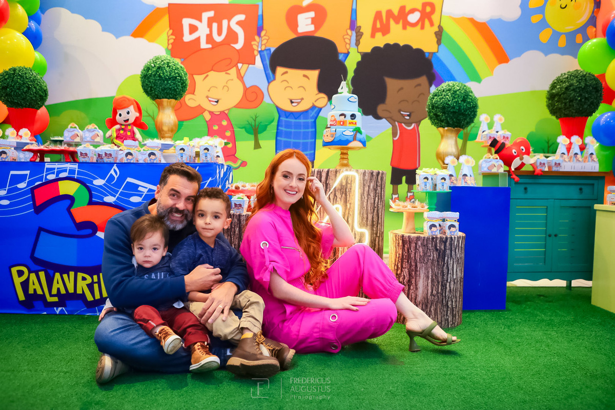 decoração de festa 3 palavrinhas simples