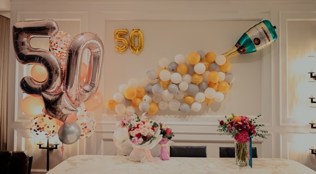 decoração de festa 50 anos simples