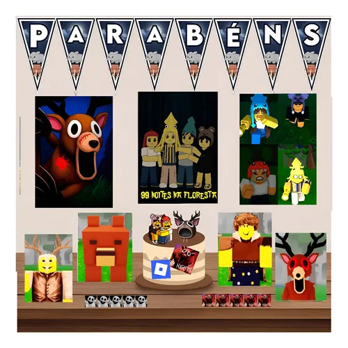 decoração de festa 99 noites na floresta