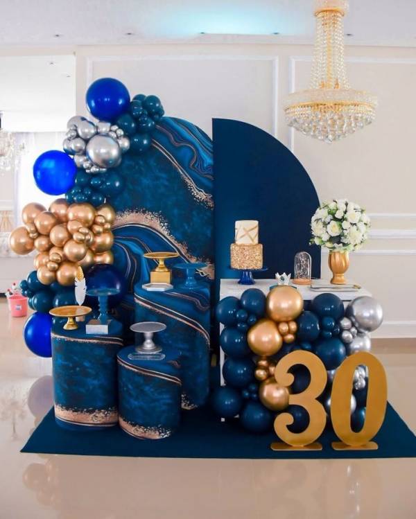 quanto custa uma decoração de festa azul completa