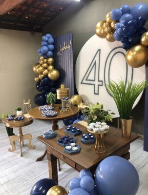 decoração de festa azul royal vs azul tiffany qual escolher