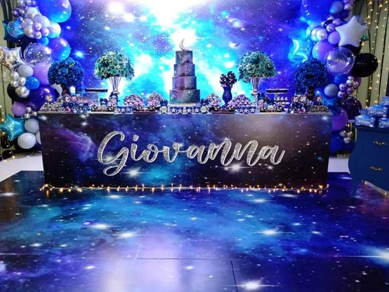 decoração de festa azul