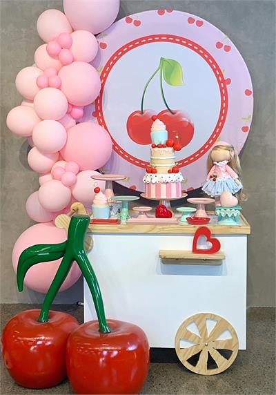 decoração festa cerejinha DIY