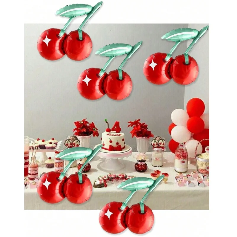 decoração festa cerejinha moderna