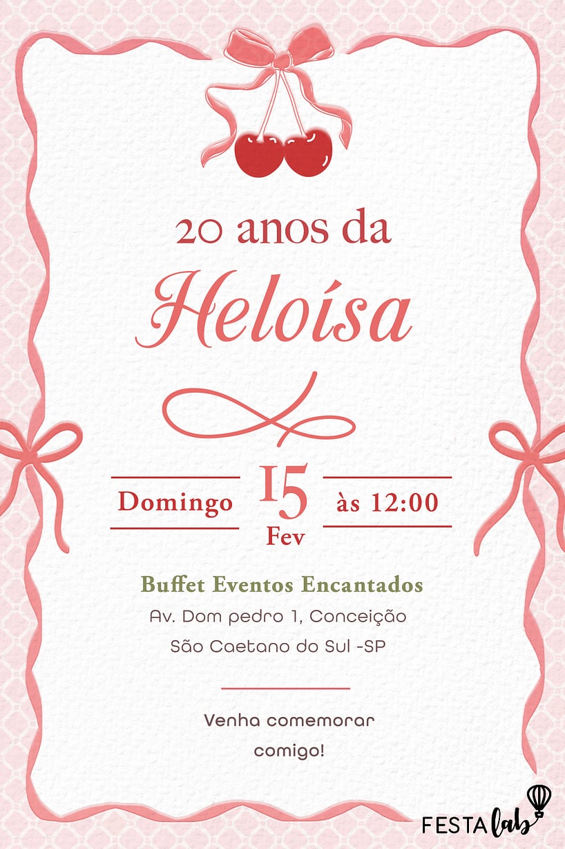 decoração festa cerejinha infantil