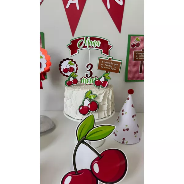 decoração festa cerejinha 1 ano