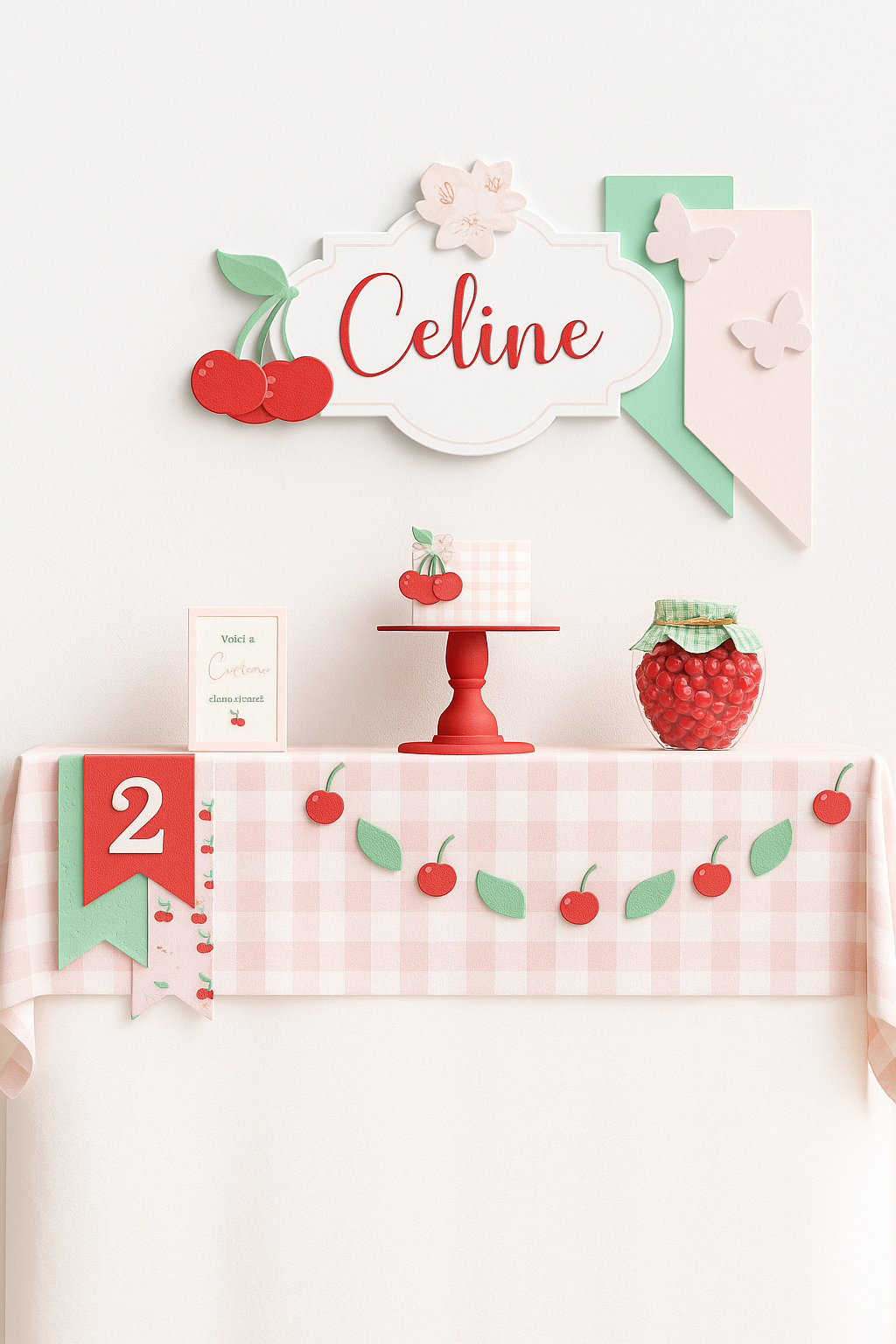 decoração festa cerejinha rosa