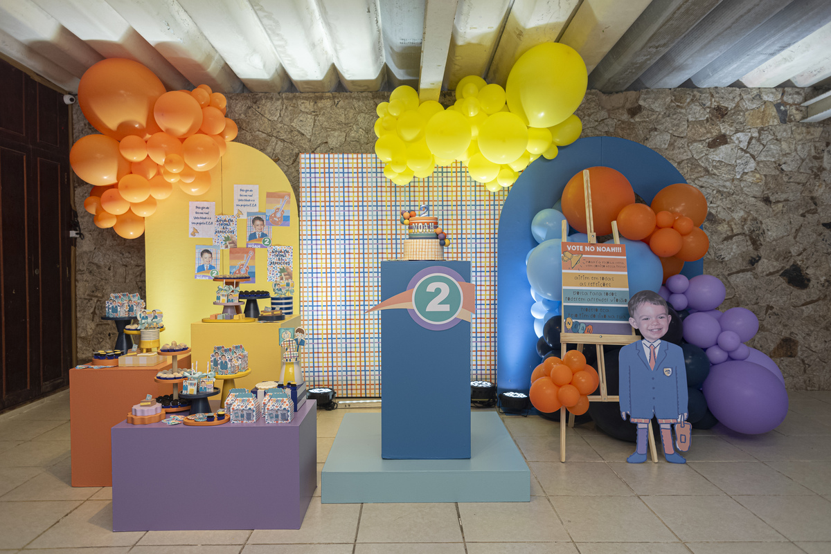 decoracao de festa com 2 temas